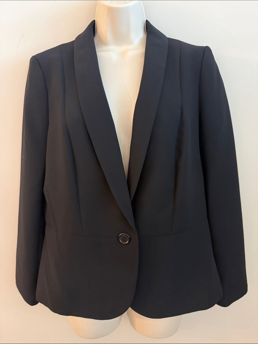 Talbots Black Single-Button Shawl Collar Blazer